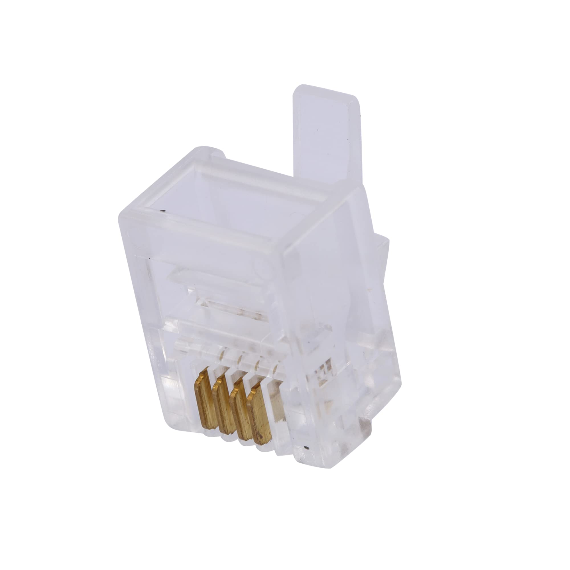 Lansensu 25 Pack Rj11 Plug 6P4C Phone Modular Telephone Cord Connector Adapter Crimp